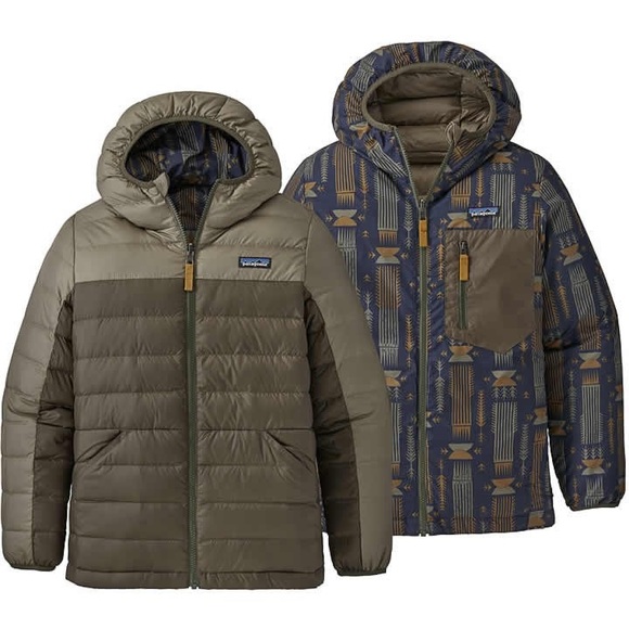 Patagonia Other - NWT Patagonia Boys Reversible Down Sweater Hoody Jacket